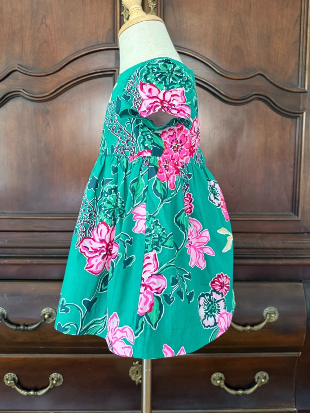 NWT Lilly Pulitzer Baby Dress Bloomer Set 18-24M Pink Green Floral - Picture 3 of 8